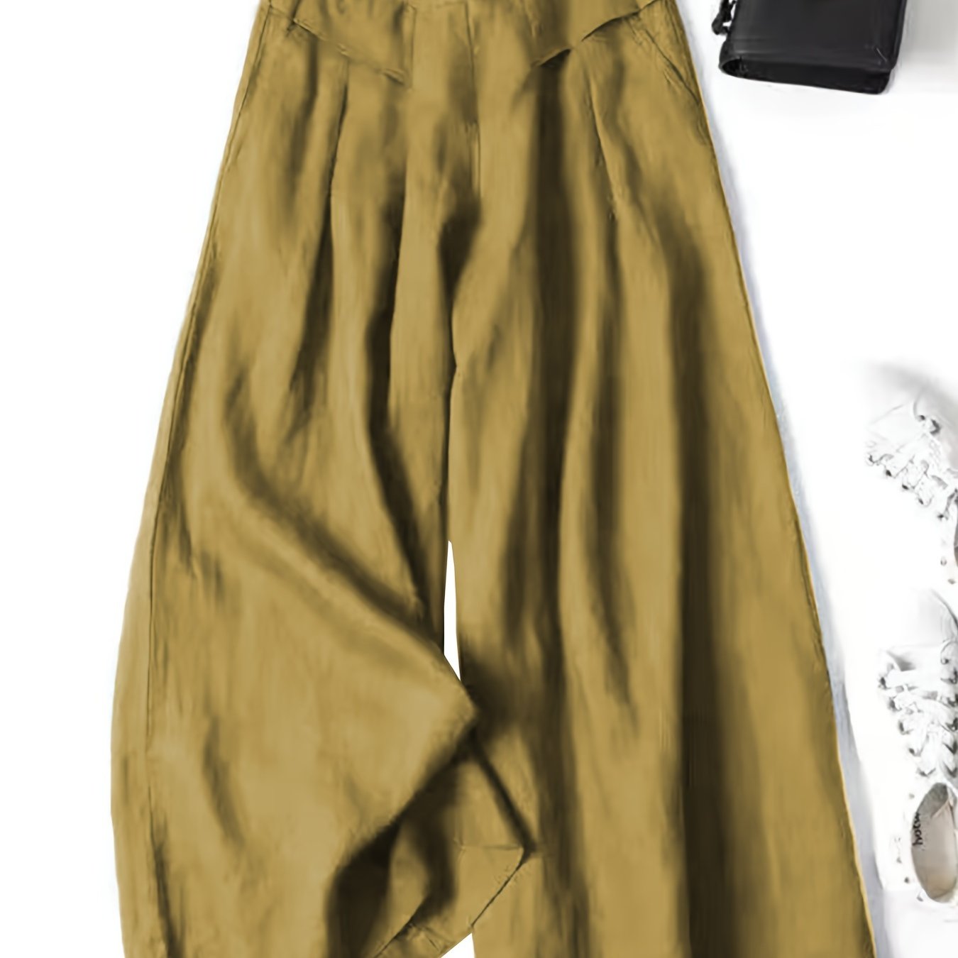 Helena™ | Viskos-Linne 7/8 Capri Byxor med Elastisk Midja för Sommaren