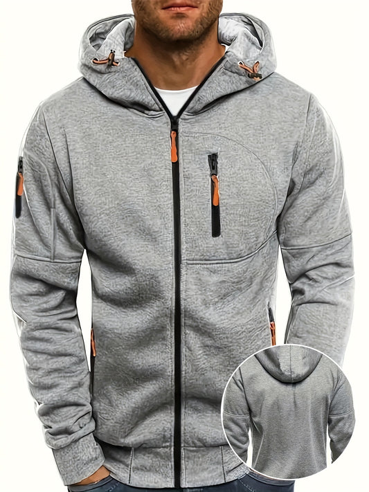 Arne™ – Herr Hoodie med Dragkedja för Vår och Höst