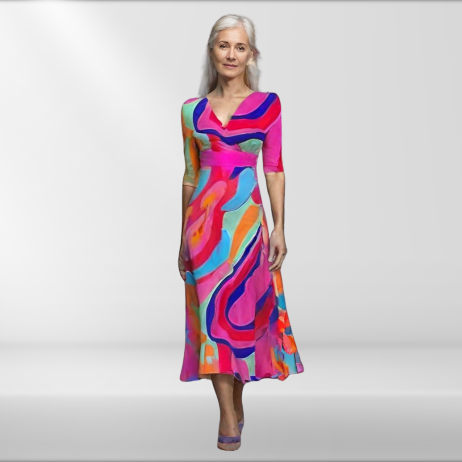 Freja™ | Lyxig Blommig Klänning