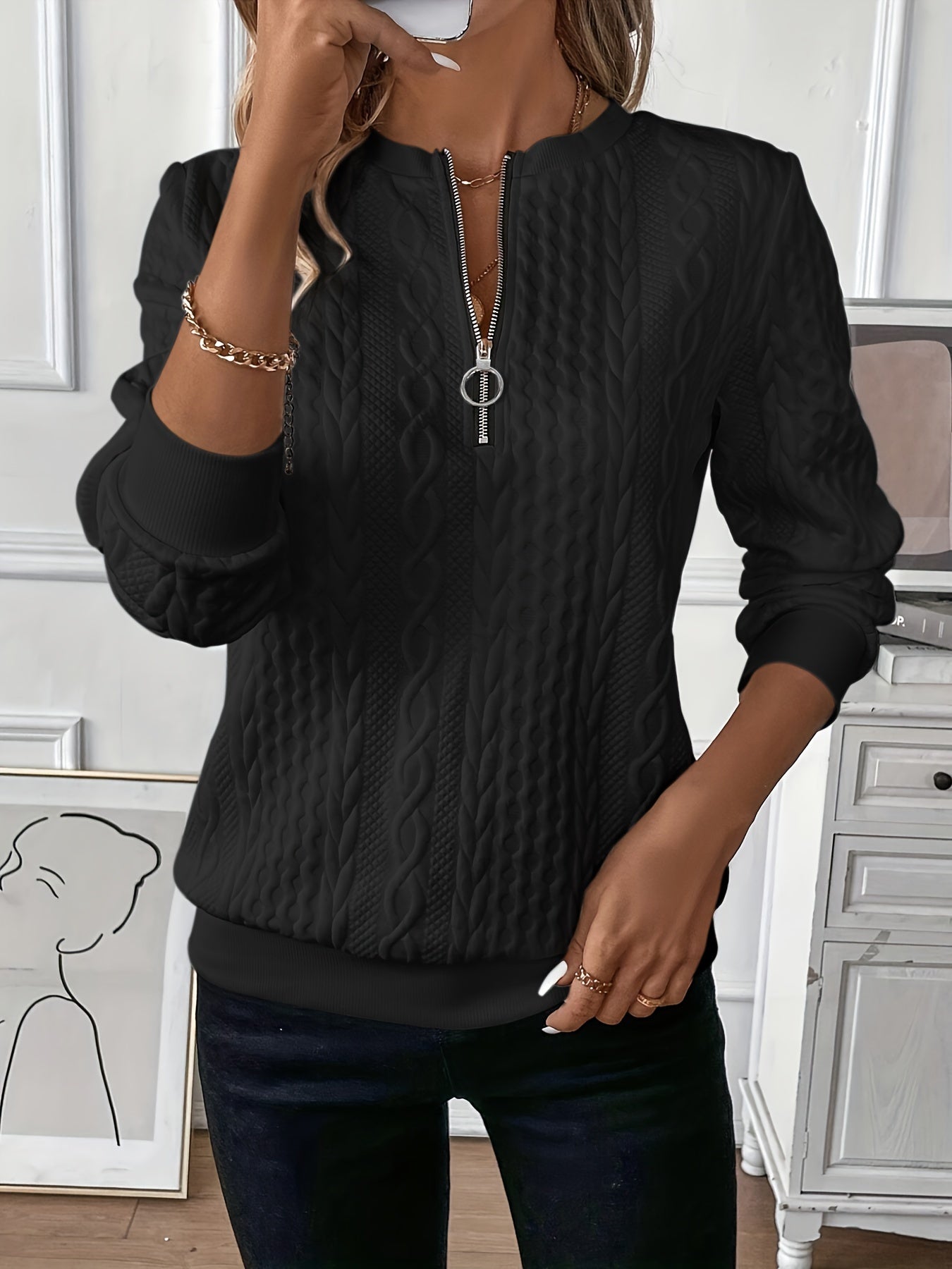 Kim™ | Stilren sweatshirt med dragkedja – Komfort & trend i ett!