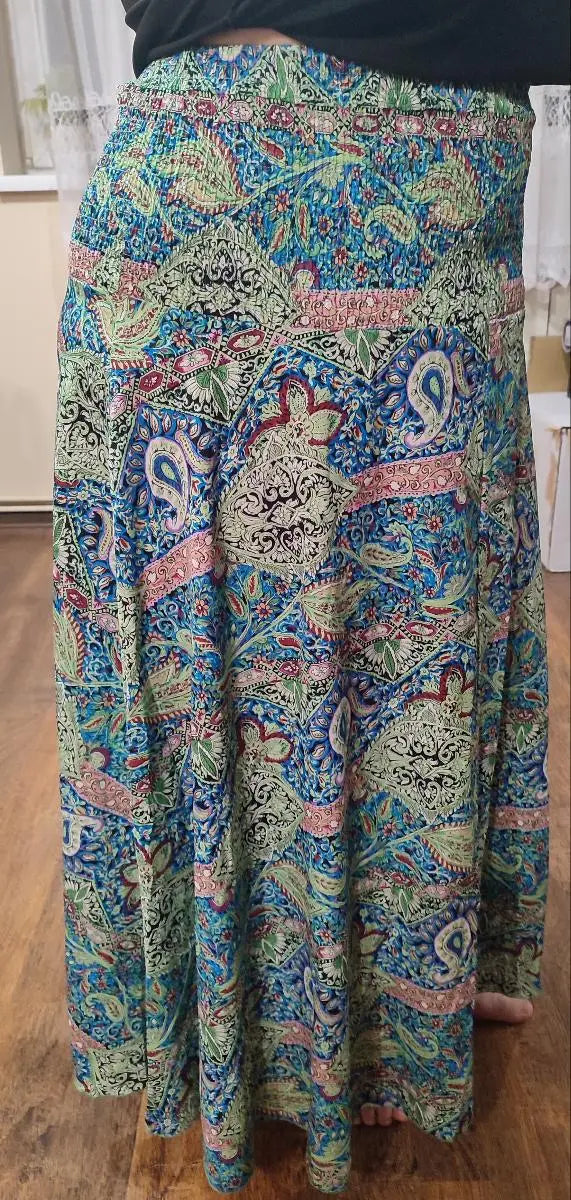 Inge™ – Luftig Boho-kjol med Vintage Paisley och Resårmidja