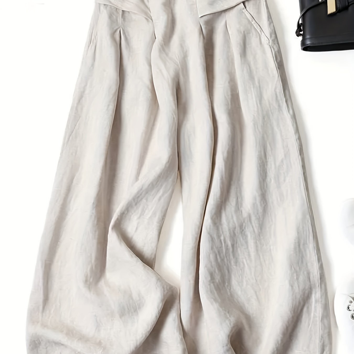 Helena™ | Viskos-Linne 7/8 Capri Byxor med Elastisk Midja för Sommaren