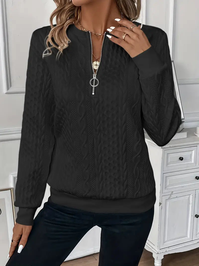 Kim™ | Stilren sweatshirt med dragkedja – Komfort & trend i ett!