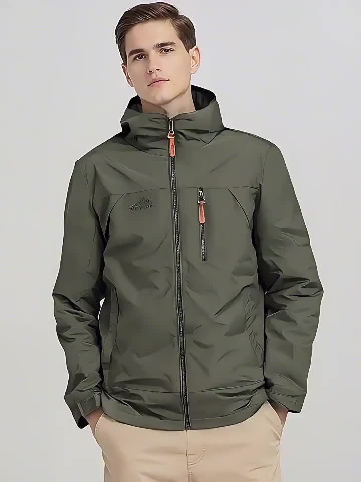 Johannes™ - Herr Lätt Vindtålig Jacka med Huva – Perfekt för Cykling & Fiske!