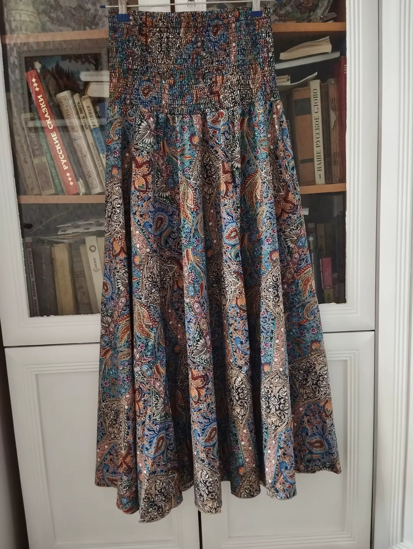 Inge™ – Luftig Boho-kjol med Vintage Paisley och Resårmidja