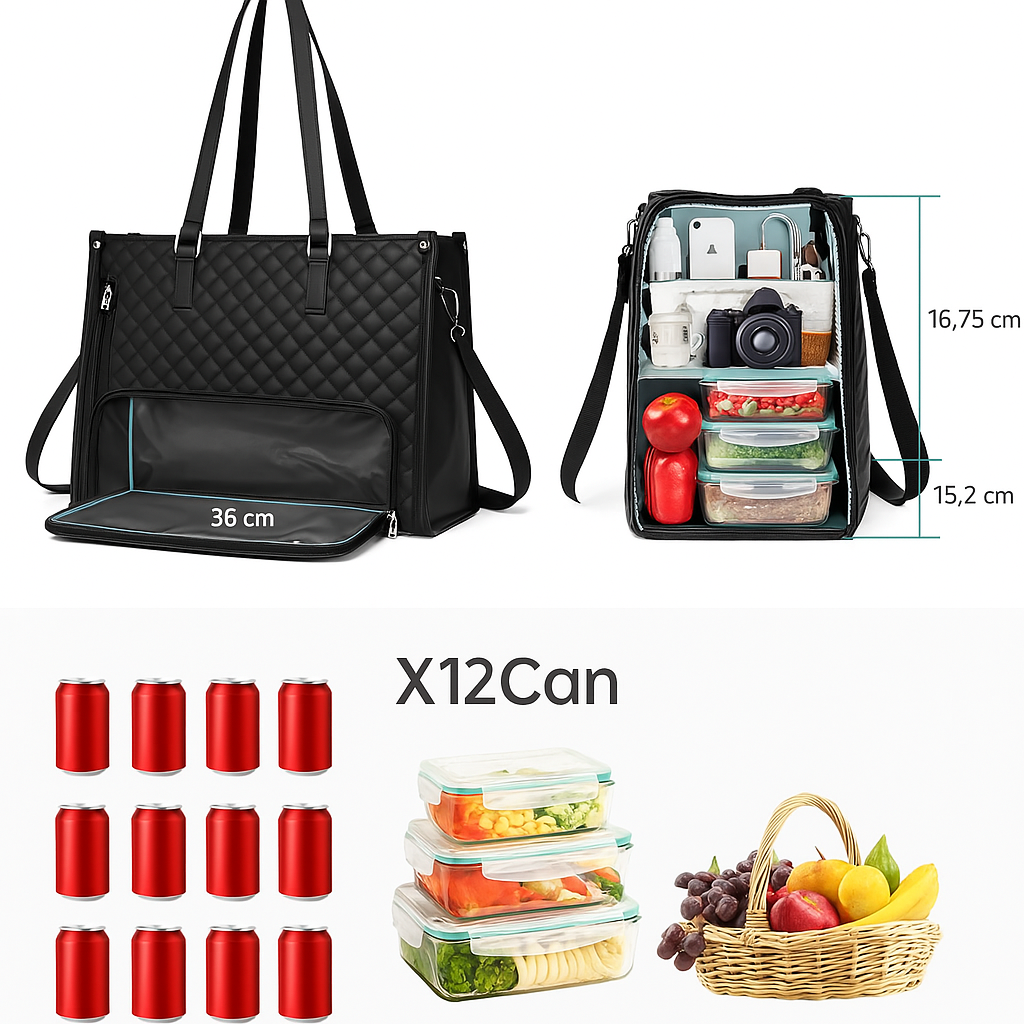 Fikabag™ – Stilren Isolerad Lunch- och Handväska för Kvinnor