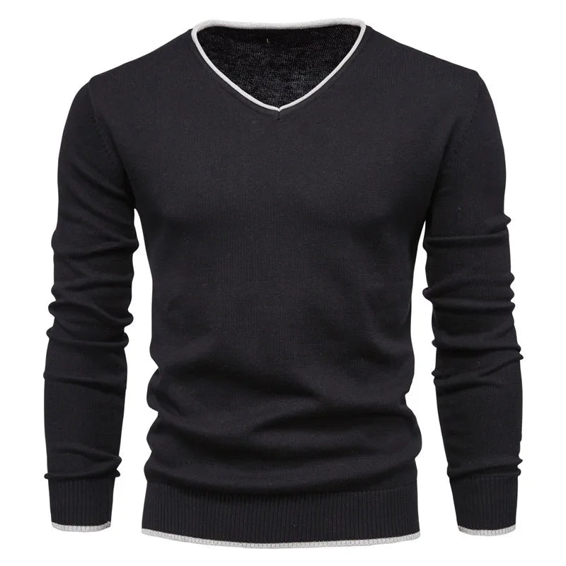 Robin™| Stilfull Herr V-hals Tröja – Bekväm Bomulls Pullover i Slim Fit