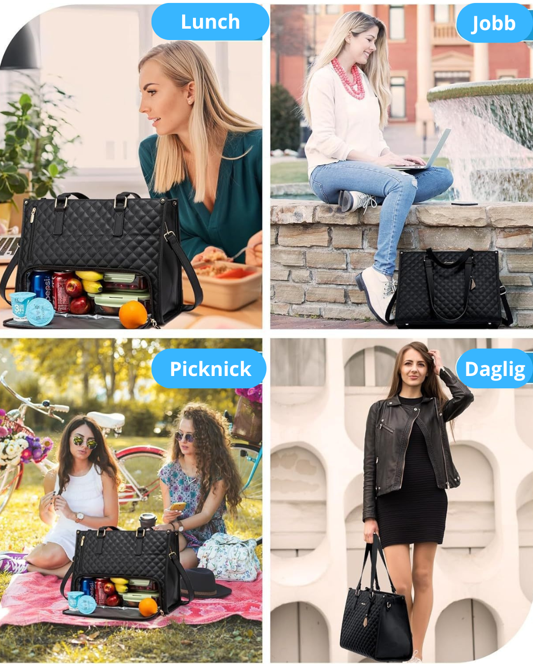 Fikabag™ – Stilren Isolerad Lunch- och Handväska för Kvinnor