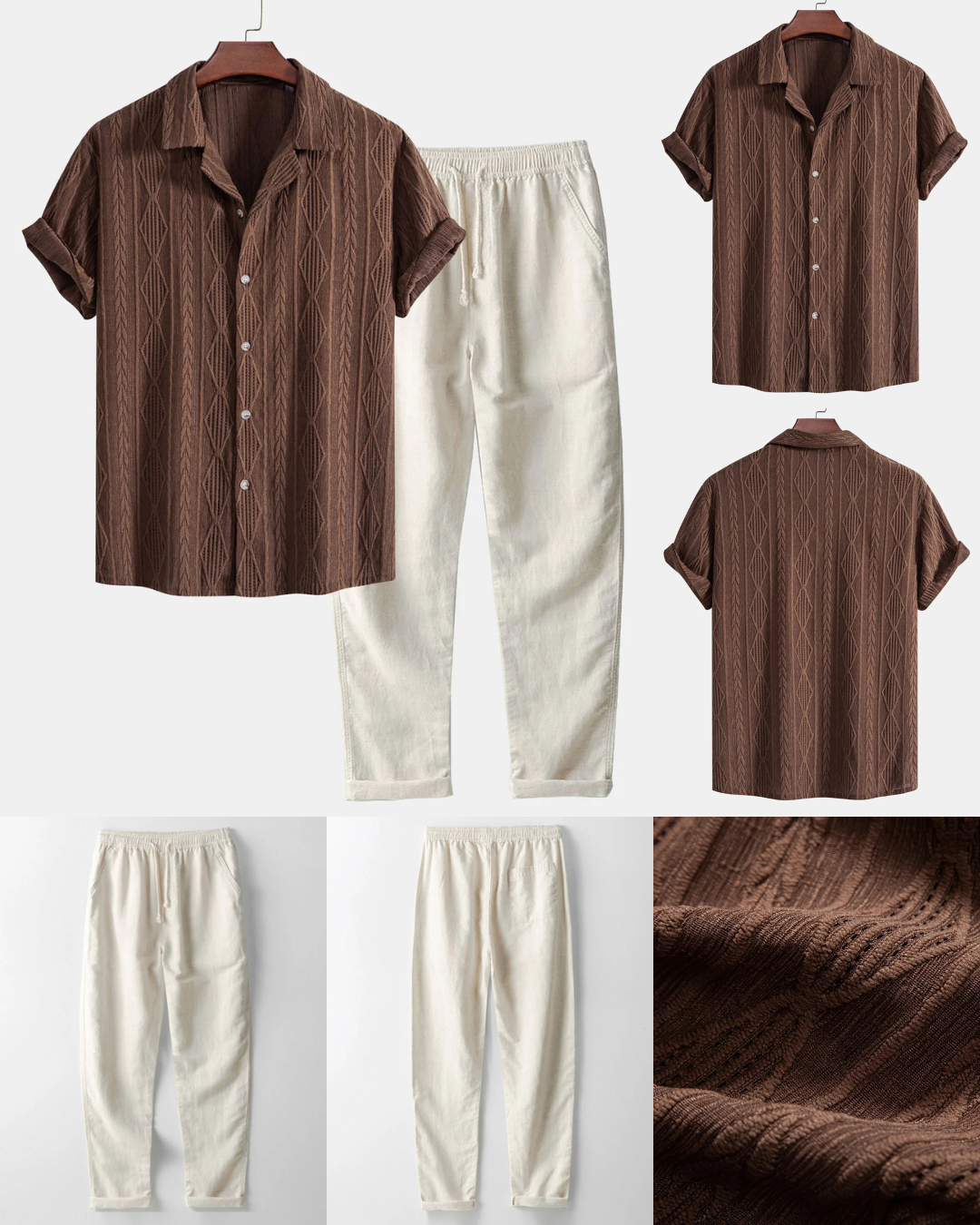 Anders™ | 2-delad Sommarset i Linne – Känn Friheten, Bär Stilen