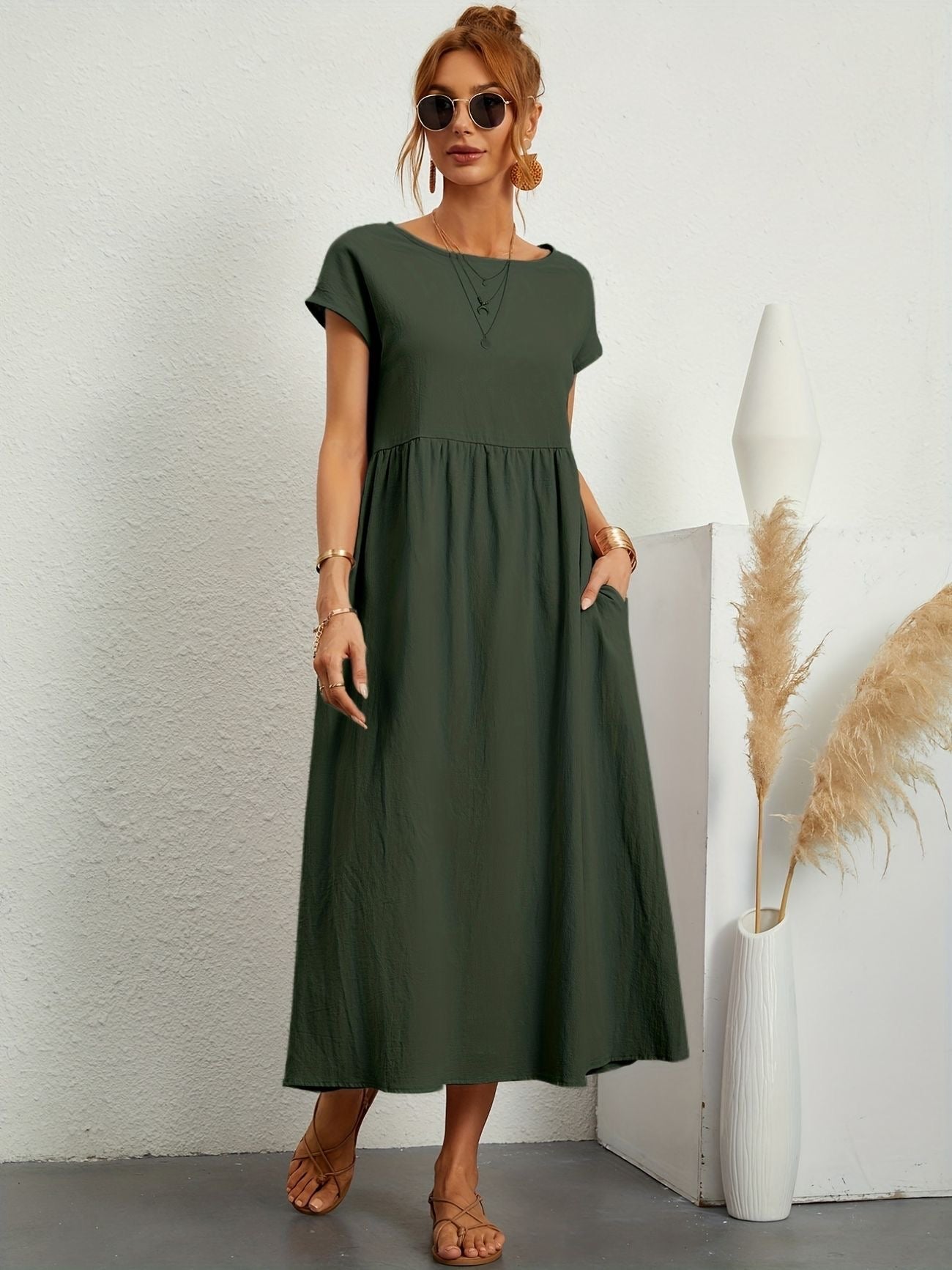 Gre™ – Elegant och luftig linne sommarklänning för varje dag
