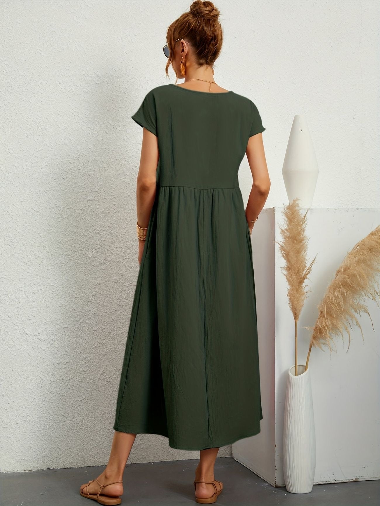 Gre™ – Elegant och luftig linne sommarklänning för varje dag