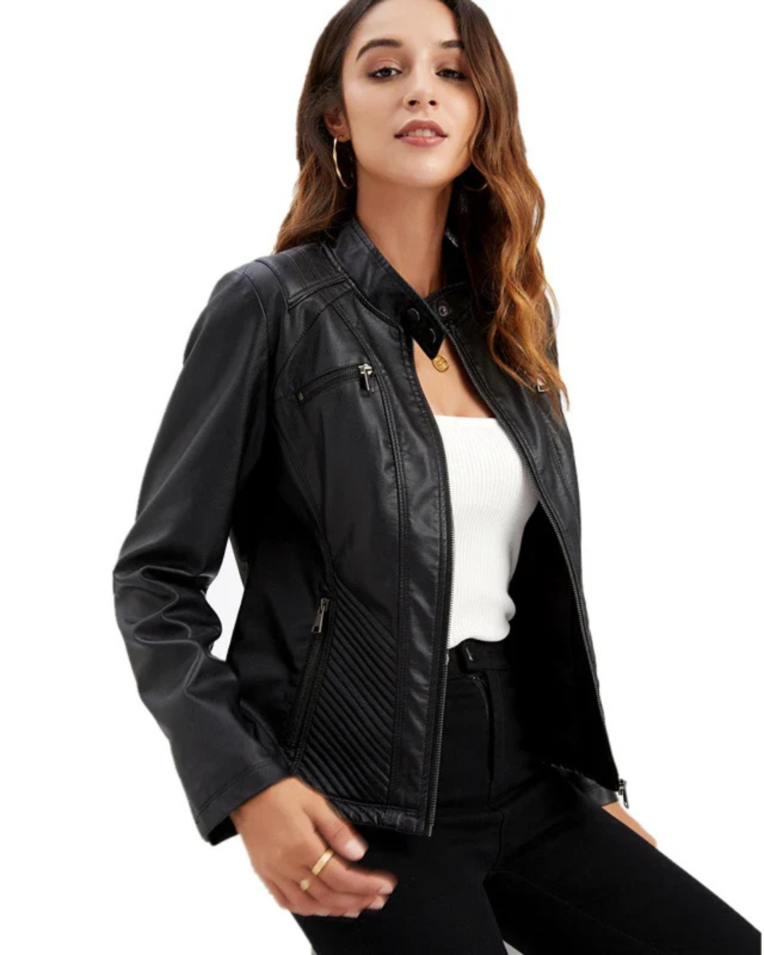 Monaa™ - Läder Moto Bikerjacka – Trendig Höst & Vårstil 2025