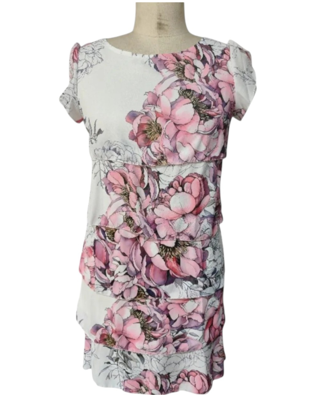 Maria™ | Plisserad Volangblommig Klänning