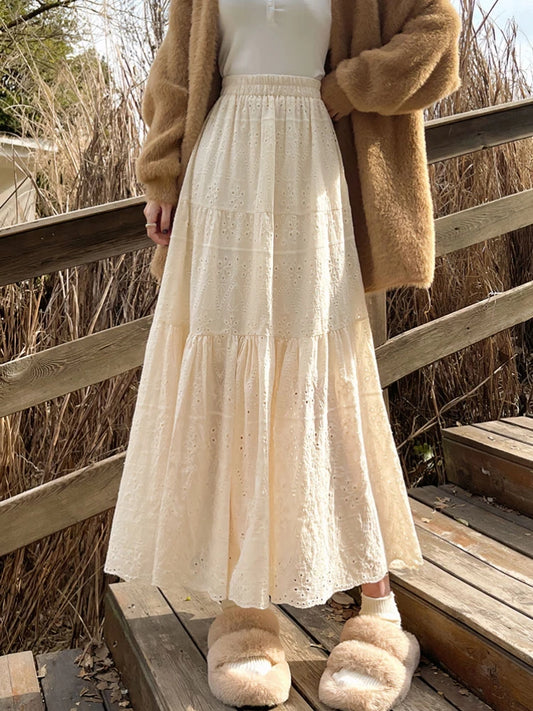 Ibiza™ – Vit Bomullskjol med Brodyr i Boho-stil | Perfekt för Vår & Sommar