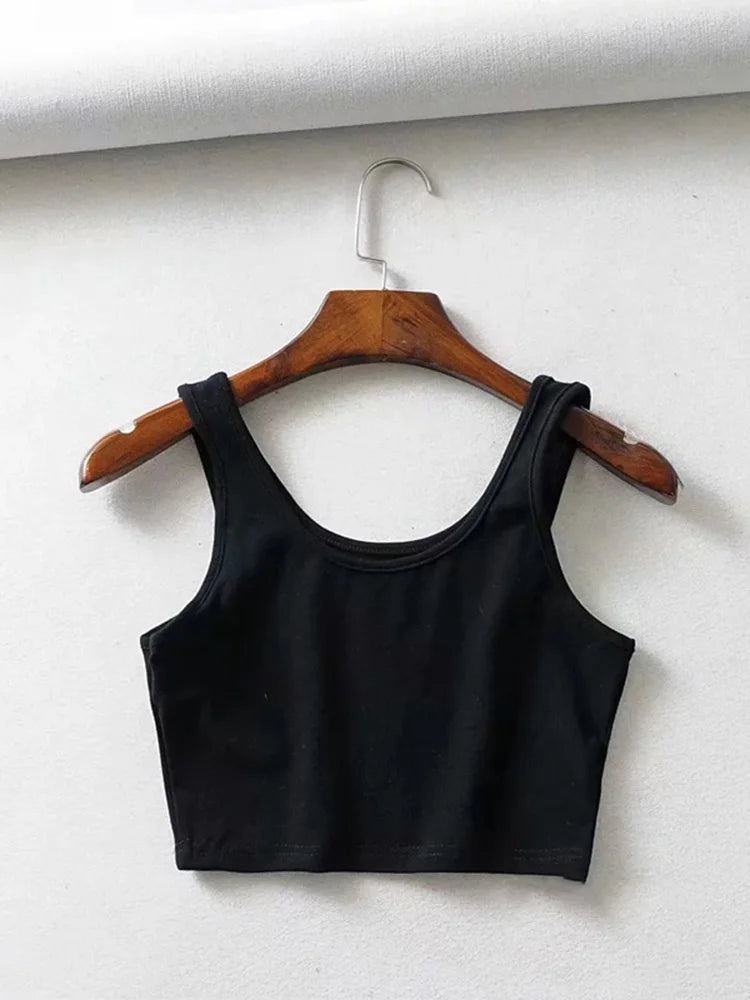 Romina™ – Ärmlös Somrig Crop Top med Förförisk U-ringning