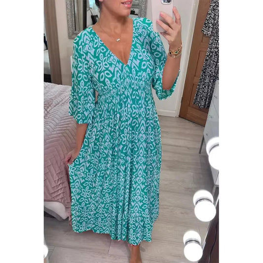 Jade™ – Boho Breeze Maxiklänning👗