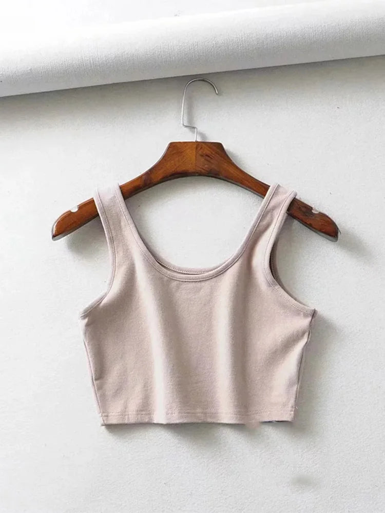 Romina™ – Ärmlös Somrig Crop Top med Förförisk U-ringning