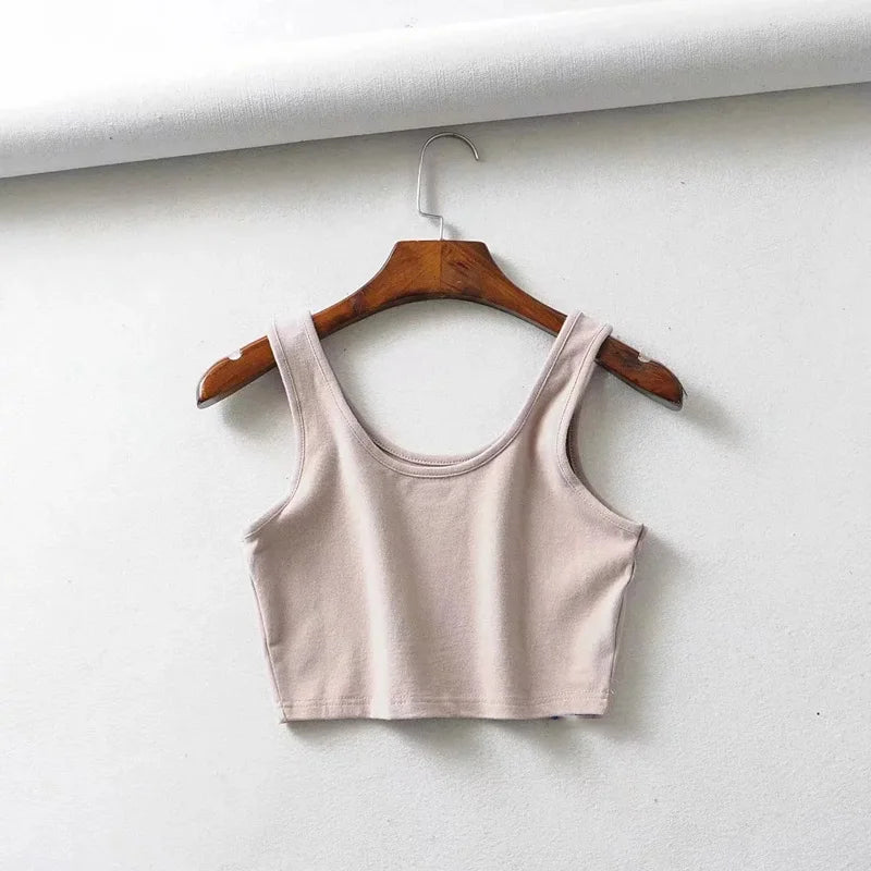 Romina™ – Ärmlös Somrig Crop Top med Förförisk U-ringning