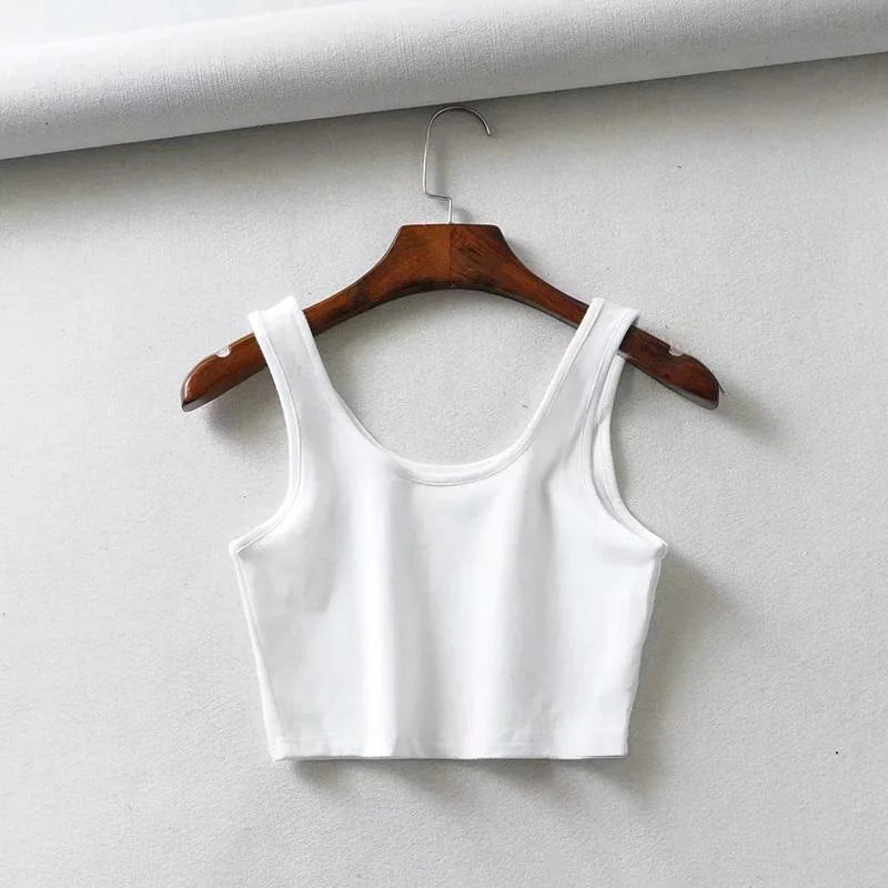 Romina™ – Ärmlös Somrig Crop Top med Förförisk U-ringning