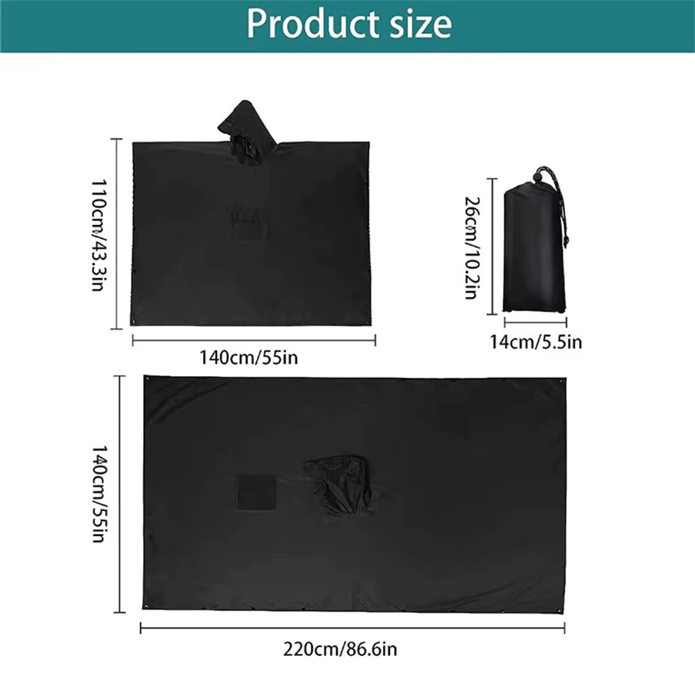 Speciell™ - 3-i-1 Multifunktionell Regnponcho med Huva