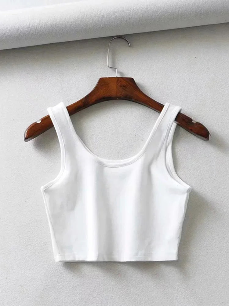 Romina™ – Ärmlös Somrig Crop Top med Förförisk U-ringning