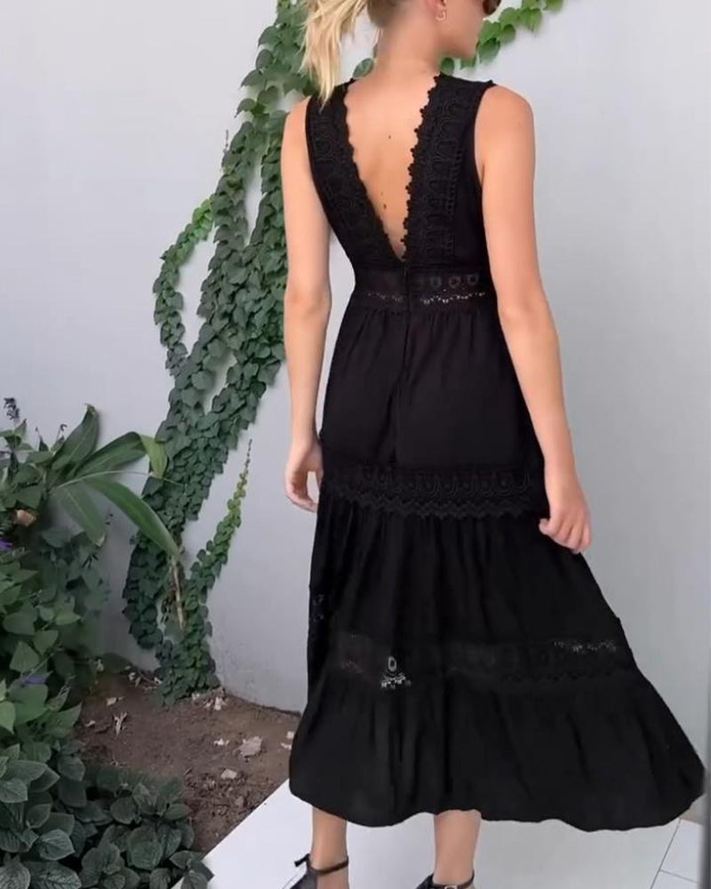 Sara™ | Elegant spets V-ringad klänning