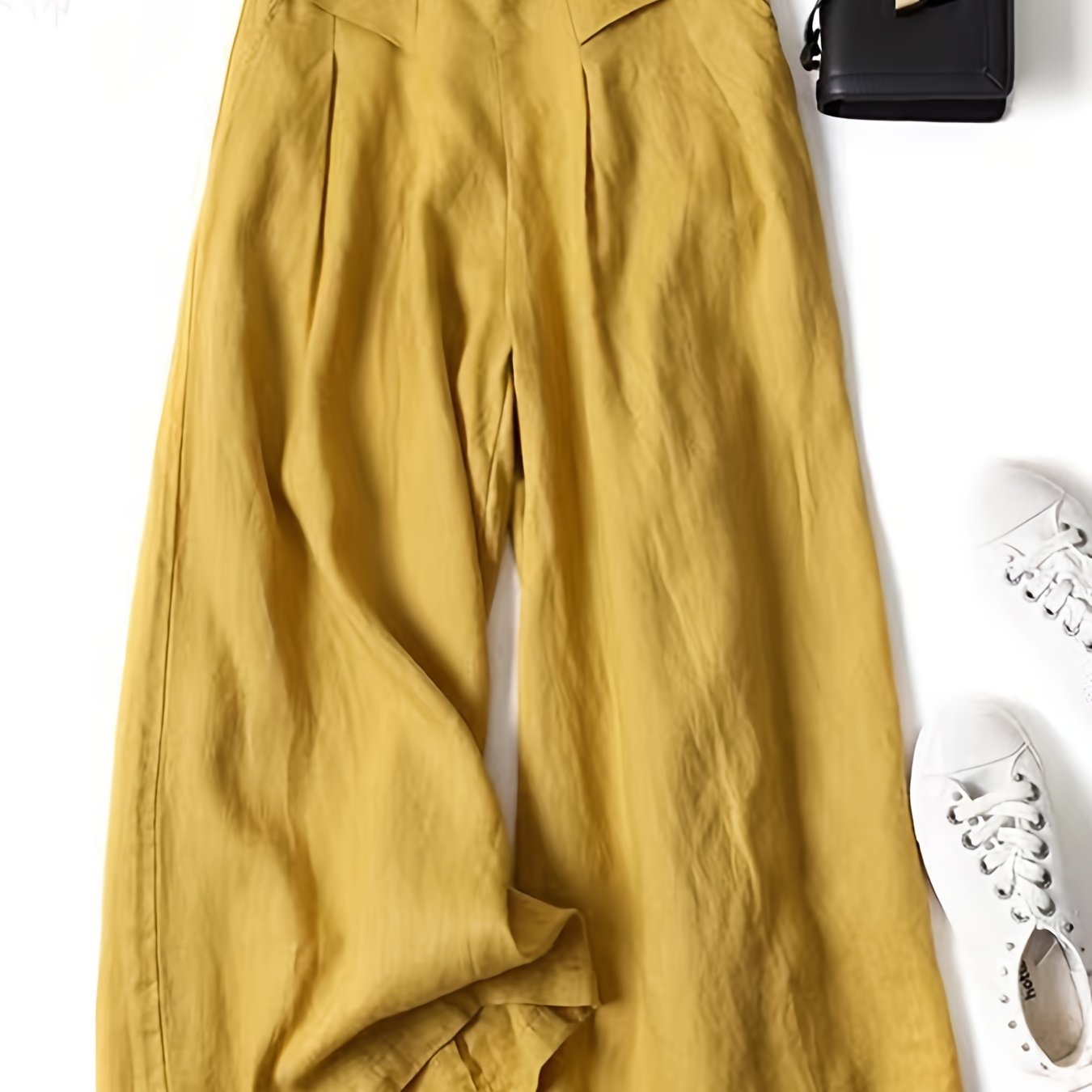 Helena™ | Viskos-Linne 7/8 Capri Byxor med Elastisk Midja för Sommaren