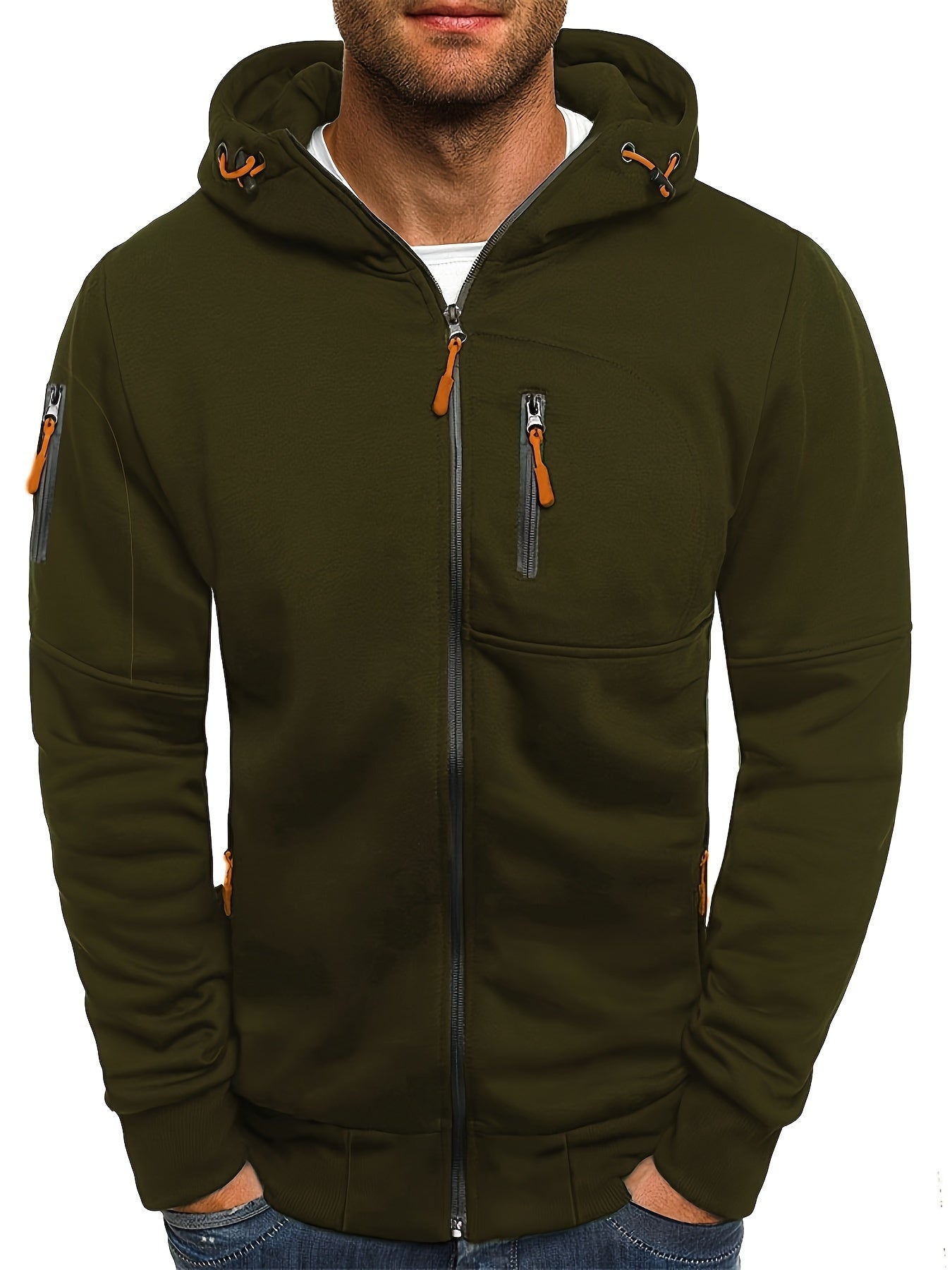Arne™ – Herr Hoodie med Dragkedja för Vår och Höst