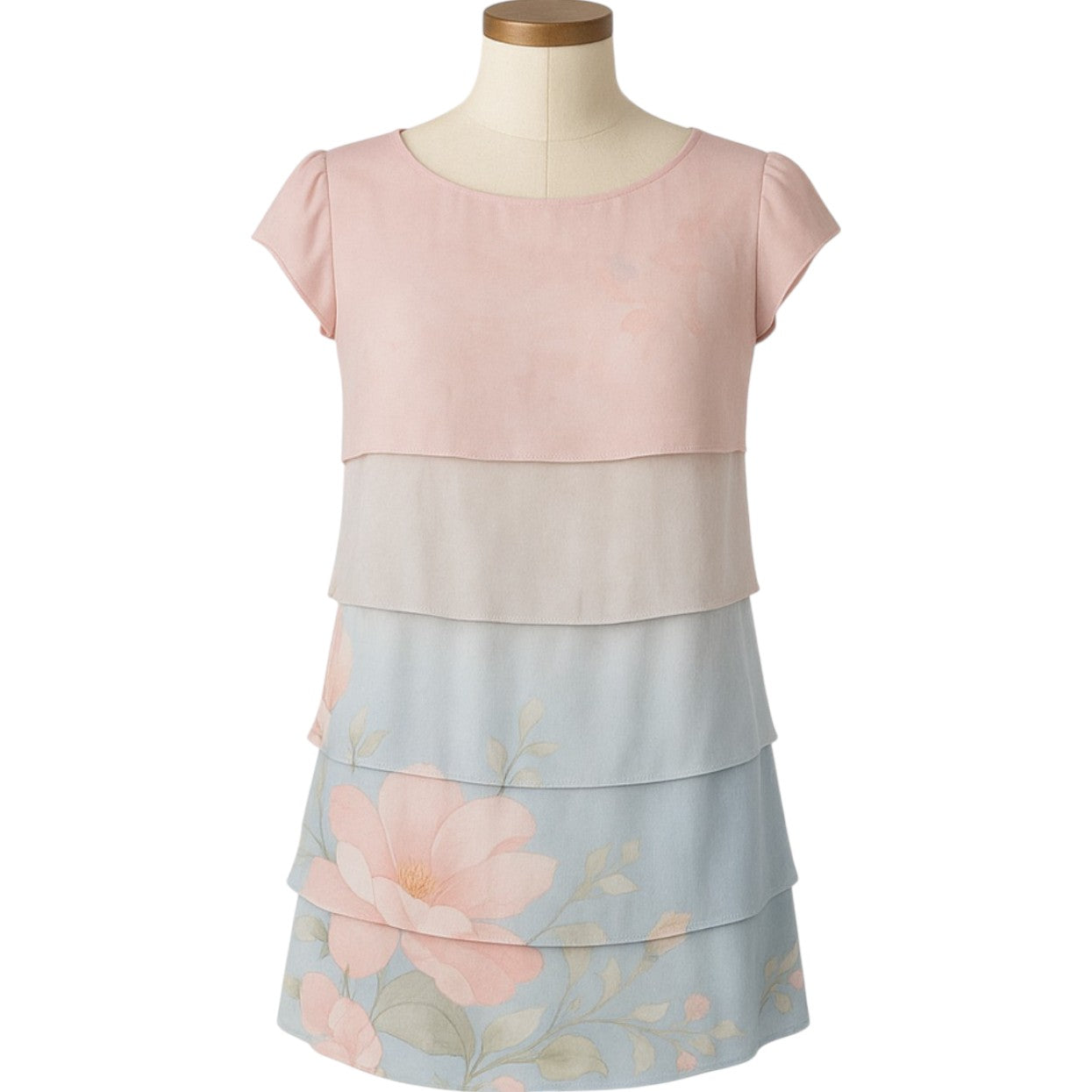 Maria™ | Plisserad Volangblommig Klänning