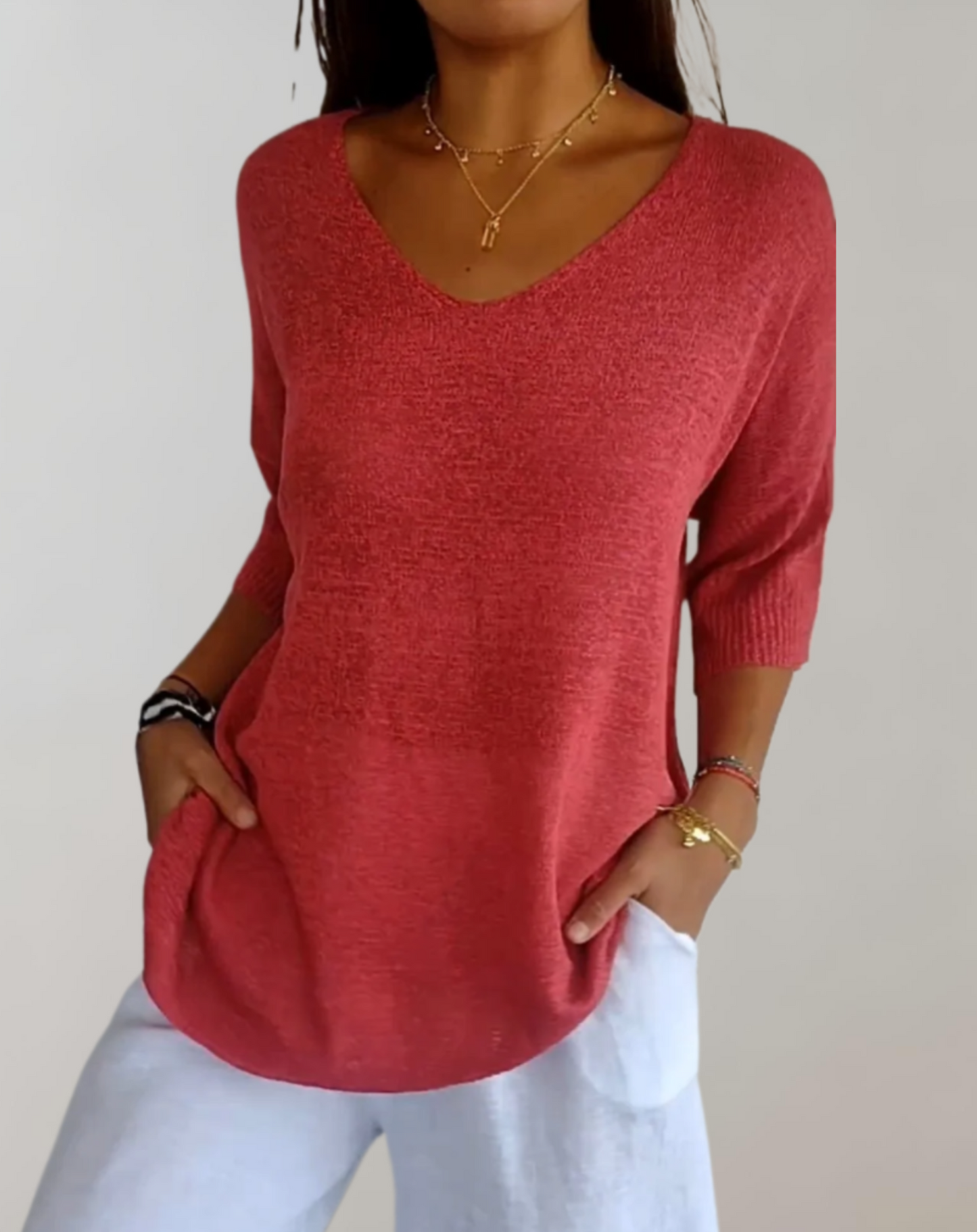 Lysa™ | Stickad V-ringad Topp