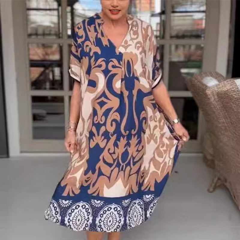 Rakel™ | Bohemisk sommarklänning som stilfullt döljer midjeområdet