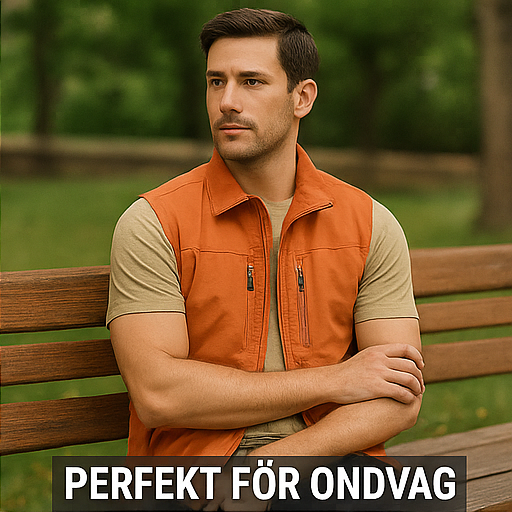Kasper™ | Andningsbar Cargo Bodywarmer med Flera Fickor - Orange