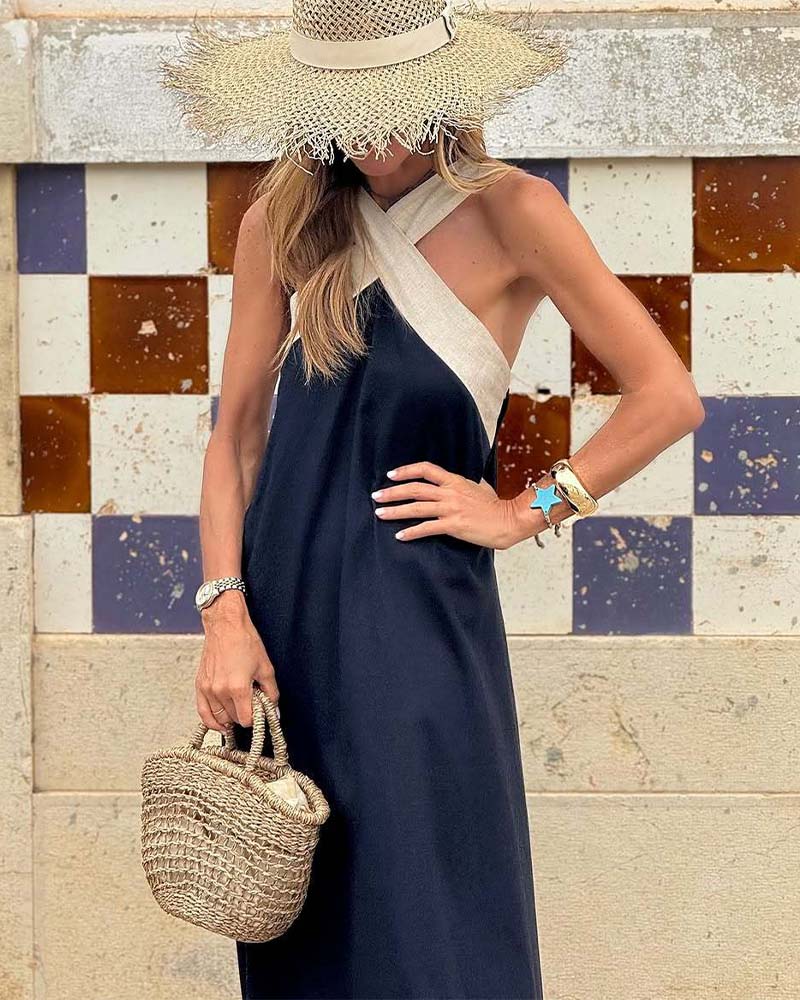 Judit™ | Elegant sommarklänning med halterneck och luftig passform