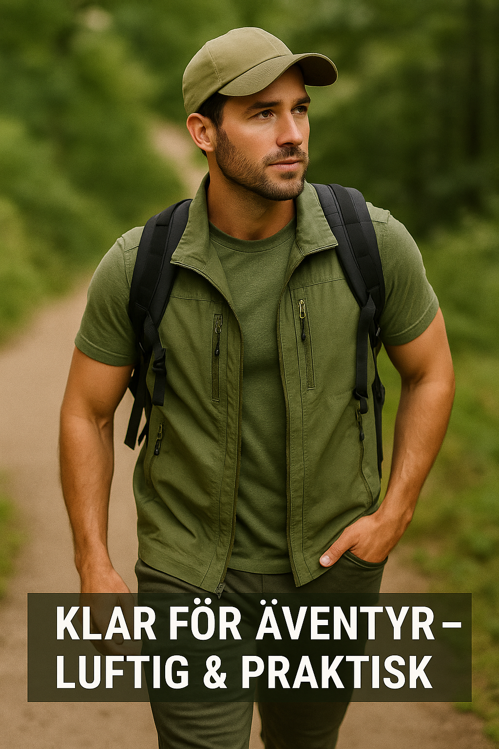 Kasper™ | Andningsbar Cargo Bodywarmer med Flera Fickor - Grön
