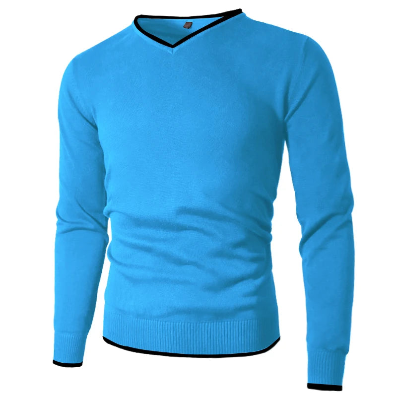 Robin™| Stilfull Herr V-hals Tröja – Bekväm Bomulls Pullover i Slim Fit