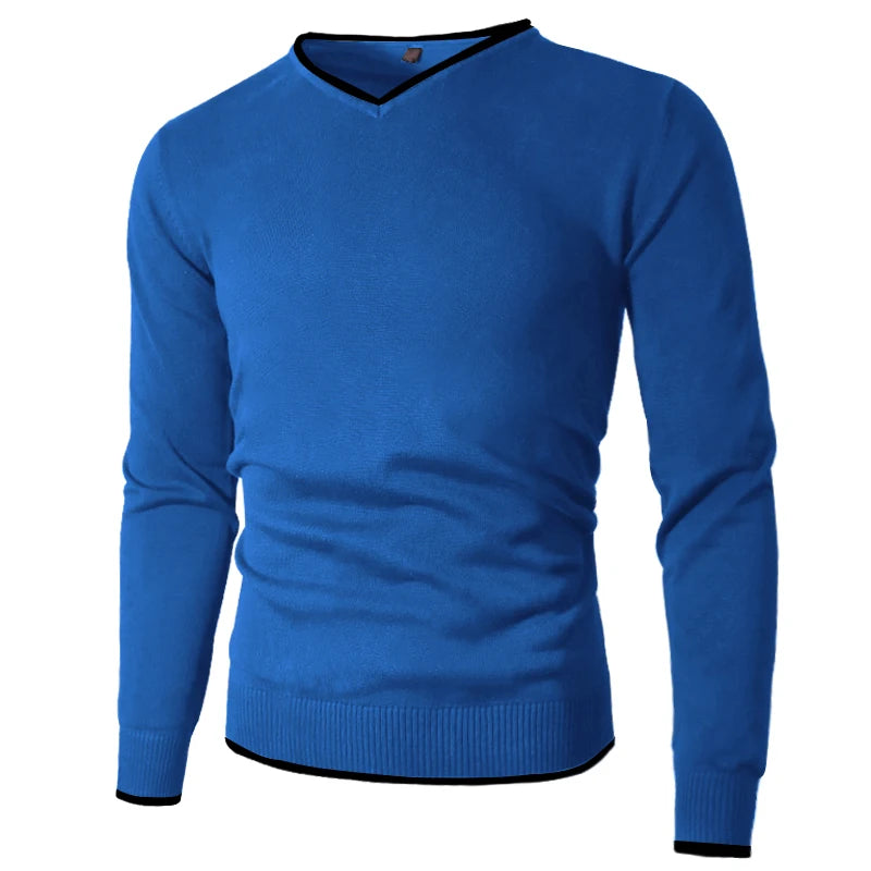 Robin™| Stilfull Herr V-hals Tröja – Bekväm Bomulls Pullover i Slim Fit