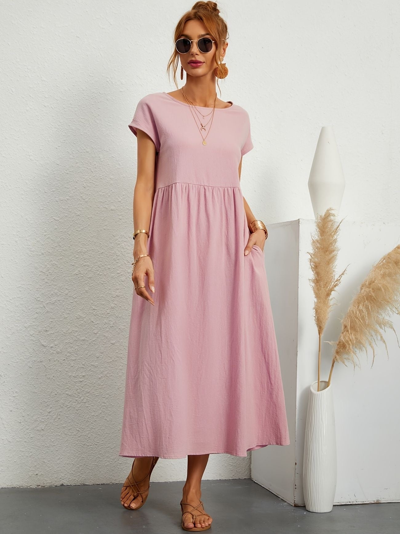 Gre™ – Elegant och luftig linne sommarklänning för varje dag