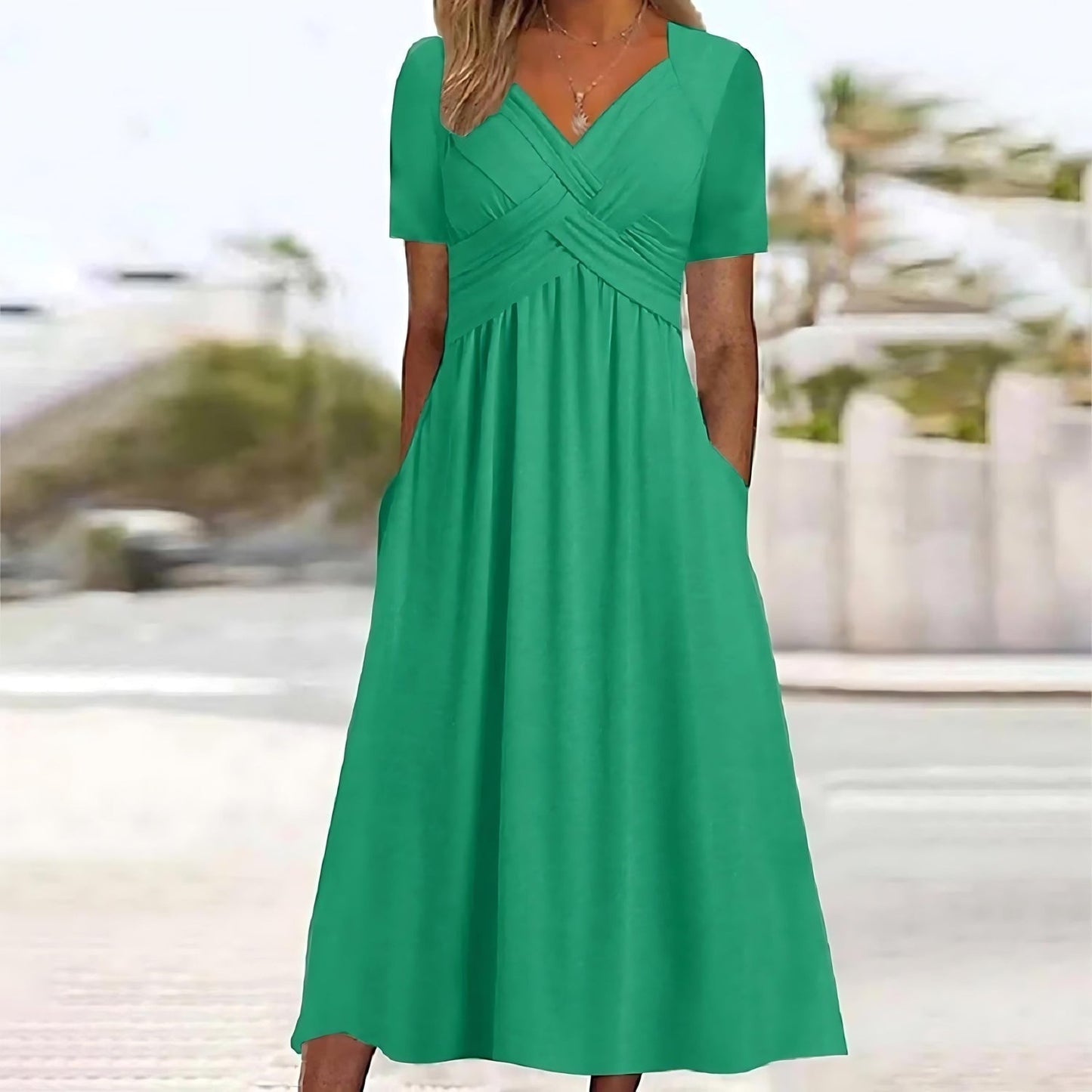 Angela™ | Elegant Midi Klänning med Smickrande Silhuett