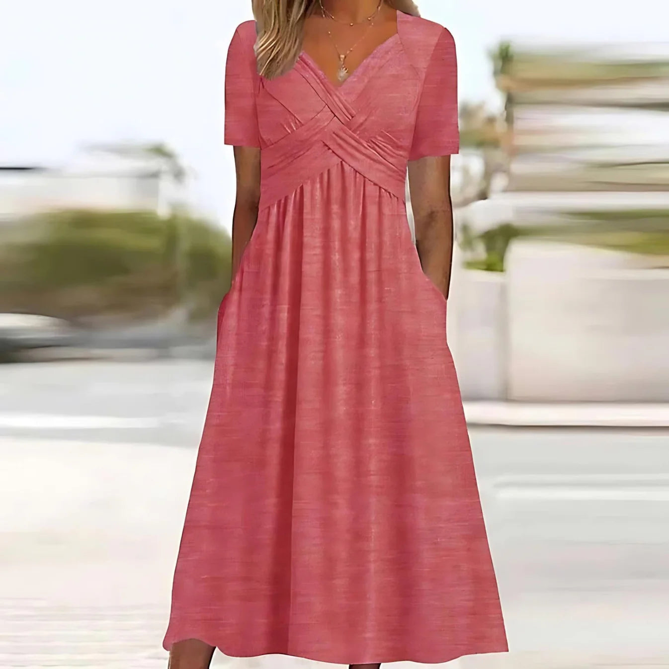 Angela™ | Elegant Midi Klänning med Smickrande Silhuett