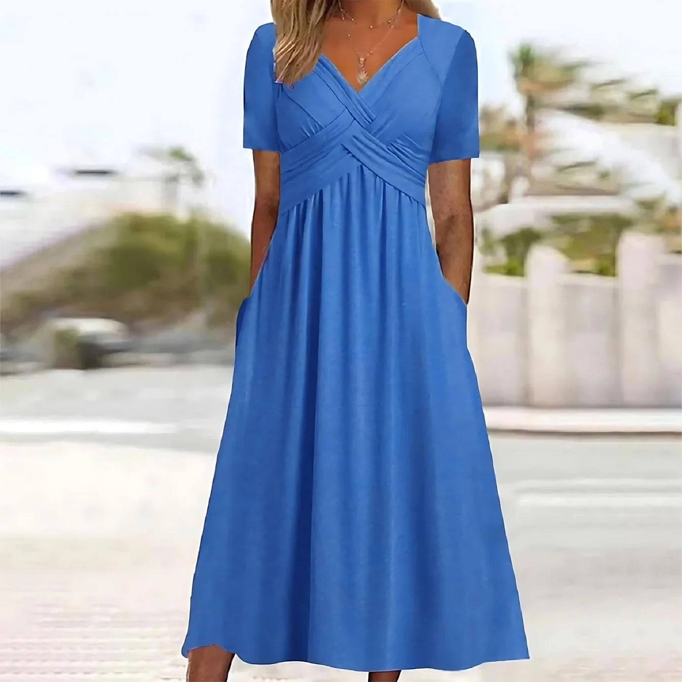 Angela™ | Elegant Midi Klänning med Smickrande Silhuett