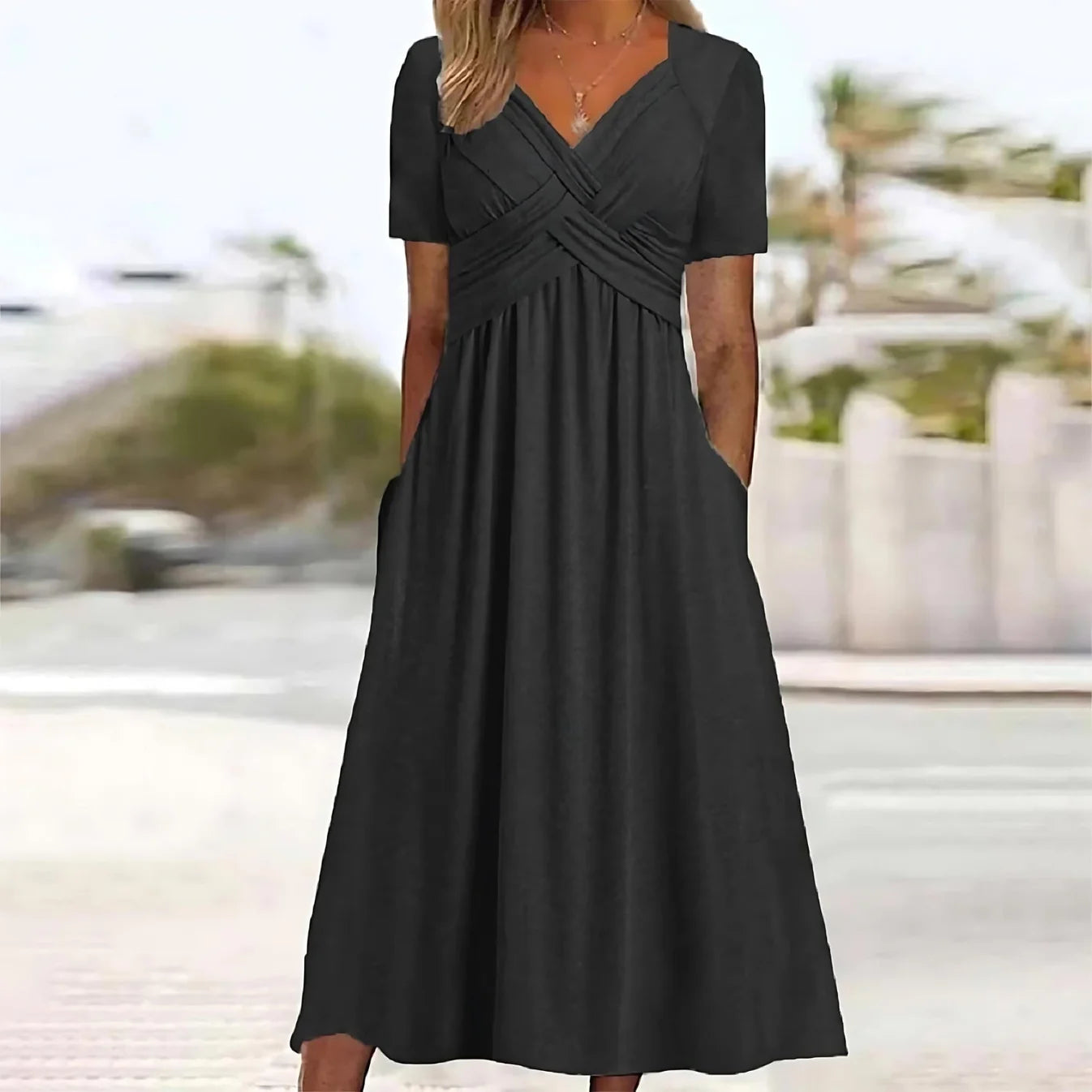 Angela™ | Elegant Midi Klänning med Smickrande Silhuett
