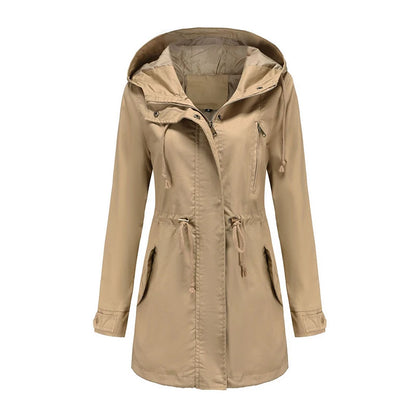 Mimmi™ Trenchcoat med Huva – Perfekt för Vår & Höst!