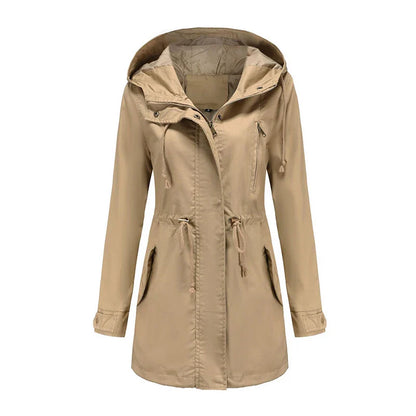 Mimmi™ Trenchcoat med Huva – Perfekt för Vår & Höst!