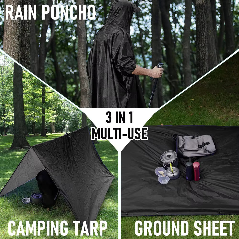 Speciell™ - 3-i-1 Multifunktionell Regnponcho med Huva