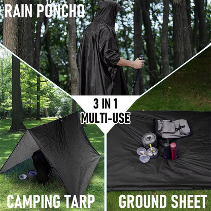 Speciell™ - 3-i-1 Multifunktionell Regnponcho med Huva