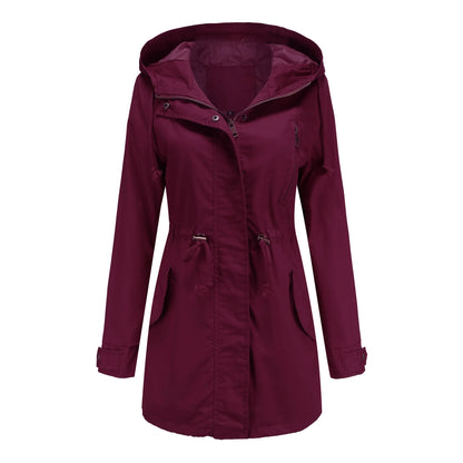 Mimmi™ Trenchcoat med Huva – Perfekt för Vår & Höst!