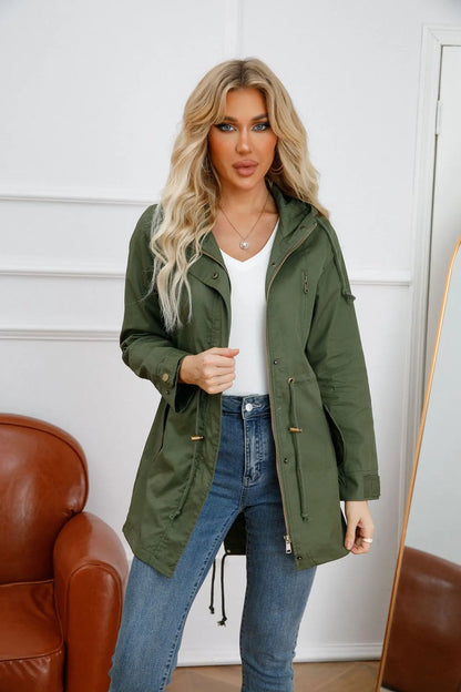 Mimmi™ Trenchcoat med Huva – Perfekt för Vår & Höst!