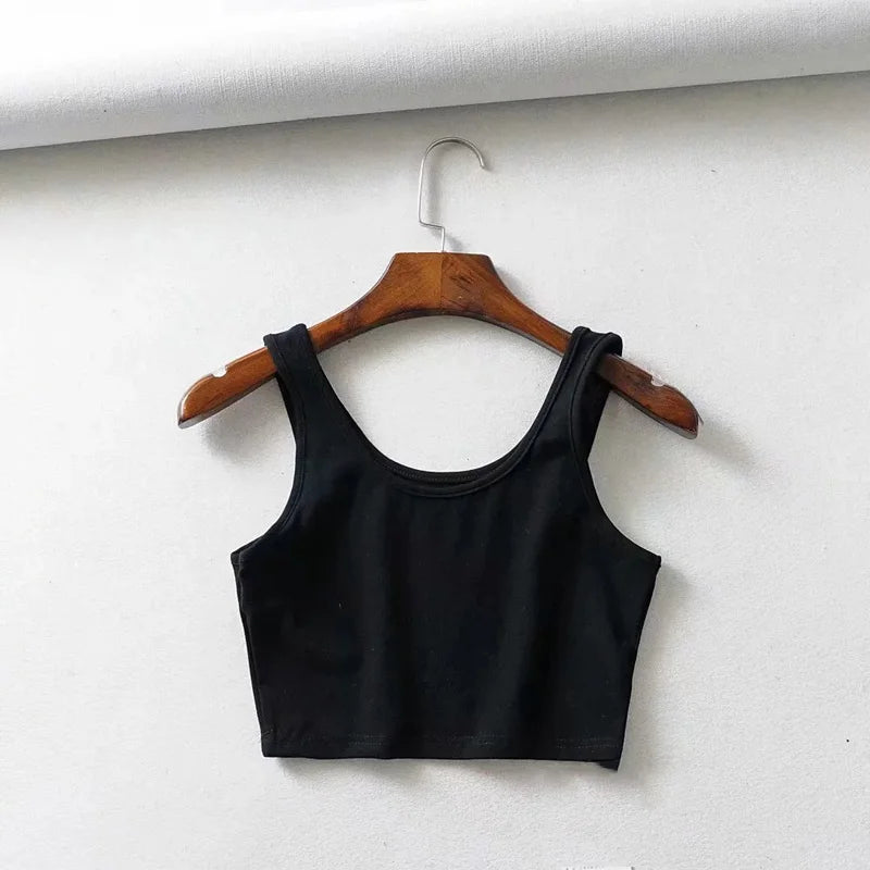 Romina™ – Ärmlös Somrig Crop Top med Förförisk U-ringning