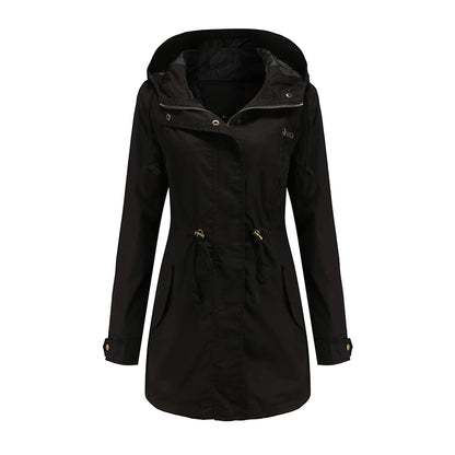 Mimmi™ Trenchcoat med Huva – Perfekt för Vår & Höst!