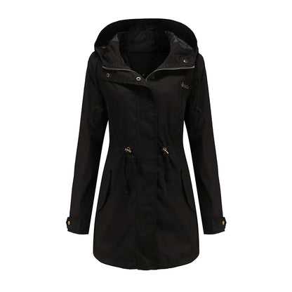 Mimmi™ Trenchcoat med Huva – Perfekt för Vår & Höst!